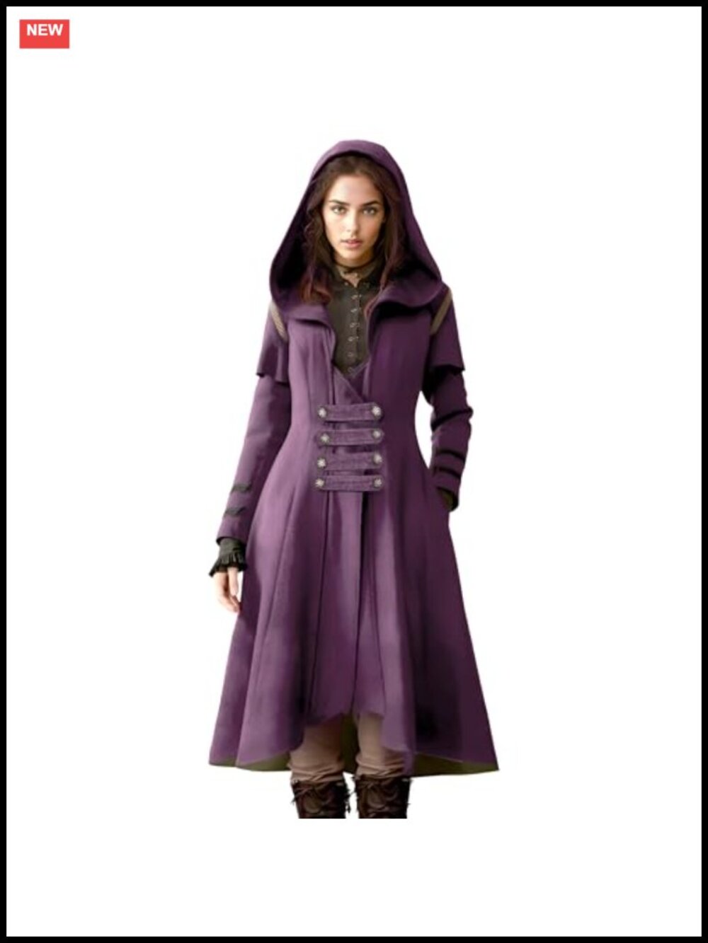 Victorian Gothic Tailcoat Pirate Jacket Steampunk Long Coat Polyester Blend